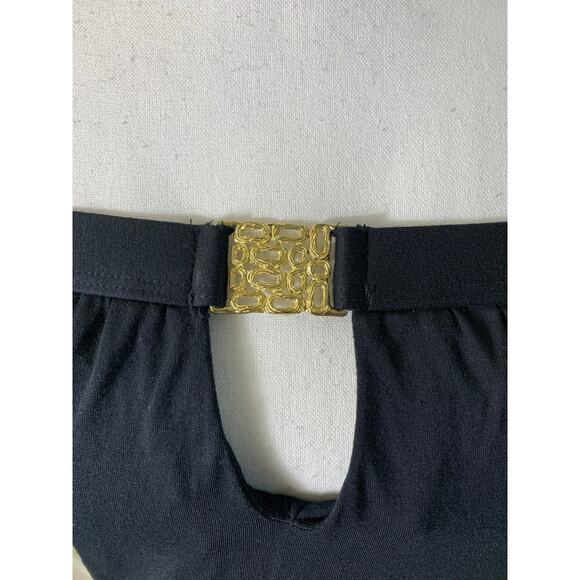 Trina Turk Black Knit Strapless Keyhole Back Blouson Maxi Dress Sz S - Picture 2 of 5